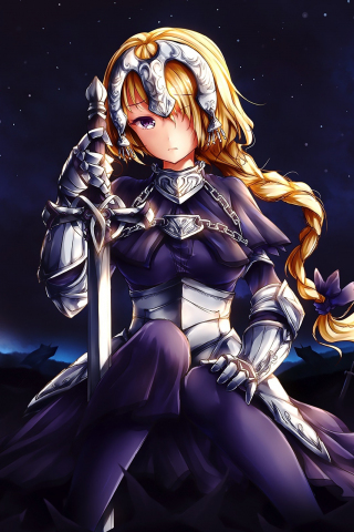 Art, ruler, Jeanne d'arc, fate/grand order, anime girl, 240x320 wallpaper