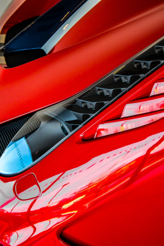 Headlight, Ferrari 458, 240x320 wallpaper