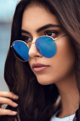 Sunglasses, woman model, brunette, 240x320 wallpaper