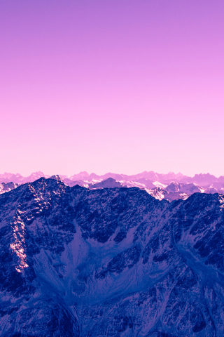 Pink sky, mountains, exotic, horizon, 240x320 wallpaper