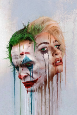 Joker's folie a deux, artwork, 240x320 wallpaper