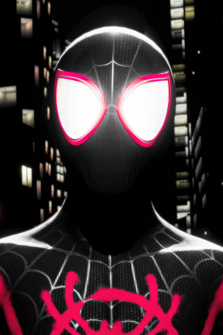 Marvel's spiderman, miles morales, dark, 240x320 wallpaper
