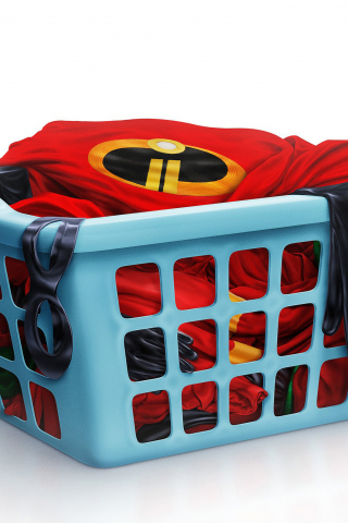 The incredibles 2, animation movie, clothe basket, poster, 240x320 wallpaper