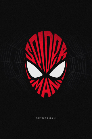 Spiderman, superhero, face, minimal, 240x320 wallpaper