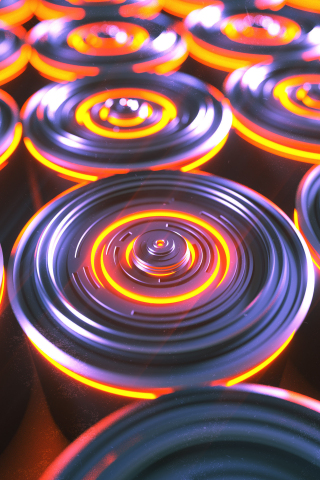 Glowing batteries, Cell, artwork, 240x320 wallpaper