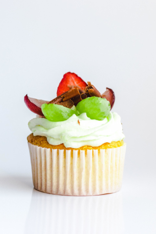 Cupcake, dessert, minimal, fruits, 240x320 wallpaper