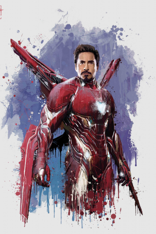 Iron man, new suit, Avengers: infinity war, minimal, art, 240x320 wallpaper