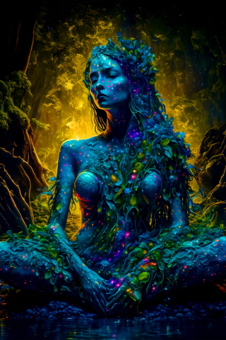Mother nature, AI image, fantasy, 240x320 wallpaper