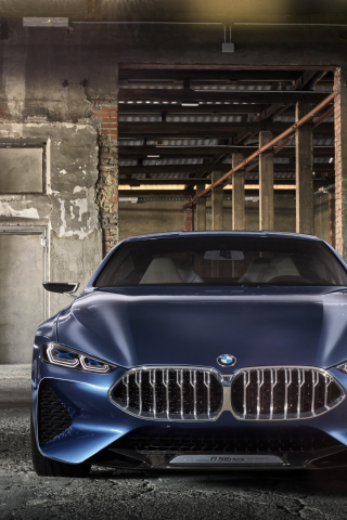 2018, Front view, Bmw concept 8 series, 240x320 wallpaper