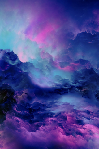 Colorful clouds, abstract, blue-pinkish, 240x320 wallpaper