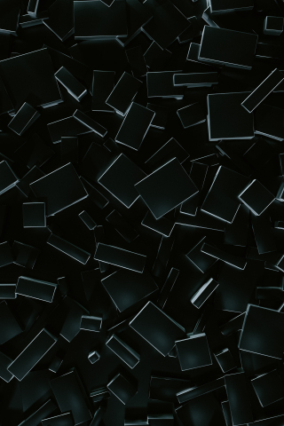 Abstract, cubes, dark shapes, 240x320 wallpaper