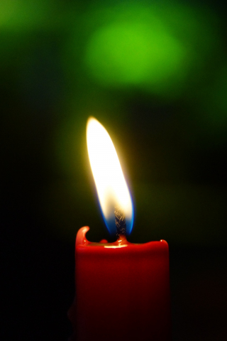 Red candle, light, flame, 240x320 wallpaper