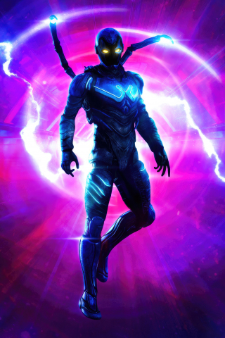 Blue Beetle, movie poster, superhero movie, silhouette, 240x320 wallpaper