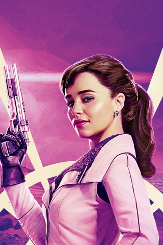 Solo: A Star Wars story, Emilia Clarke as Qira, movie, 2018, 240x320 wallpaper