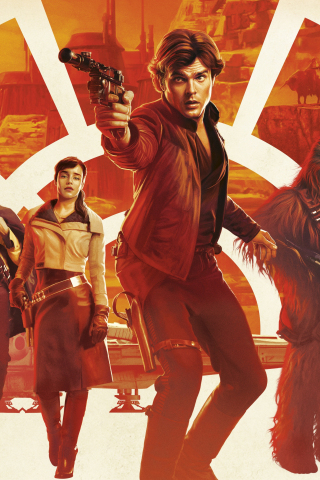 Solo: a star wars story, poster, cast, 2018, 240x320 wallpaper