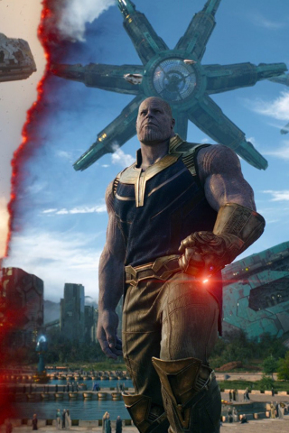 Thanos in titan, movie, Avengers: infinity war, 240x320 wallpaper