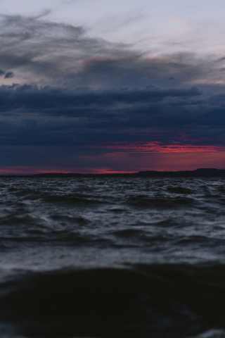 Sea, dark, body of water, sunset, 240x320 wallpaper