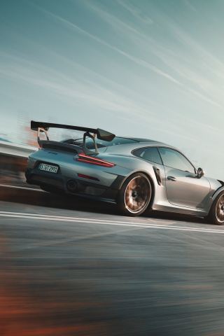 Porsche 911 GT2, motion blur, sports car, 240x320 wallpaper