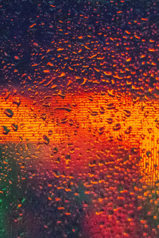 Glass, texture, bokeh, colorful, drops, 240x320 wallpaper