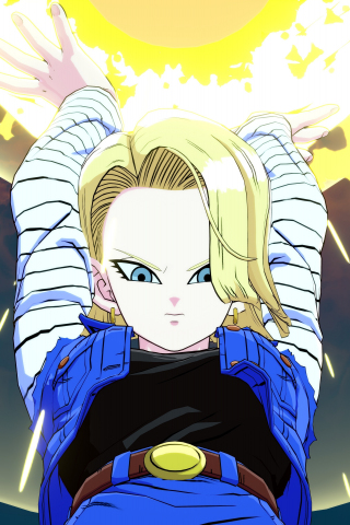Android 18, Dragon ball fighterz, anime girl, 240x320 wallpaper