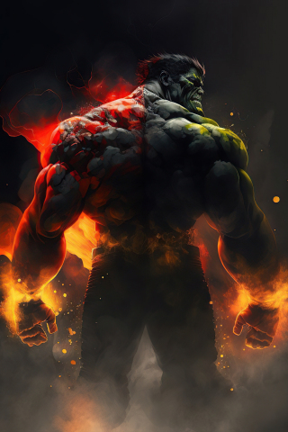 Hulk, molten body red-green, strongest superhero, 240x320 wallpaper