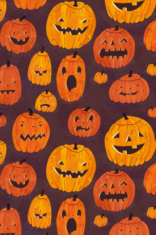 Pumpkin, pattern, halloween, 240x320 wallpaper