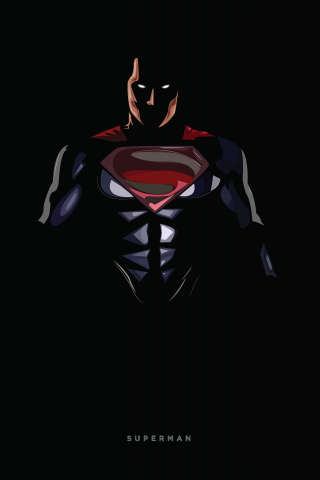 Superman, dark, minimal, 240x320 wallpaper