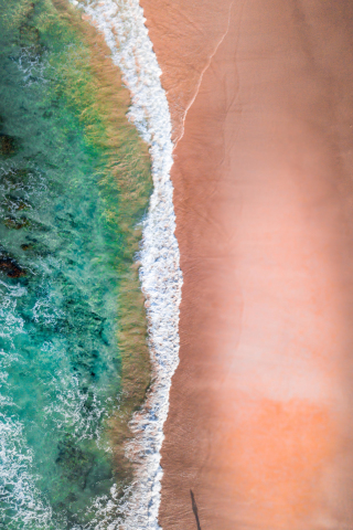 Exotic seashore, beach, aerial view, 240x320 wallpaper