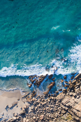 Sea, coast, nature, aerial view, 240x320 wallpaper