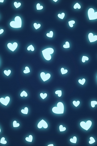 Hearts, shapes, glowing, minimal, pattern, 240x320 wallpaper