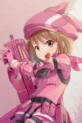 Pink dress, anime girl, karen kohiruimaki, 240x320 wallpaper