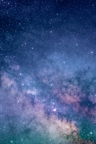 Starry space, milky way, clouds, stars, 240x320 wallpaper