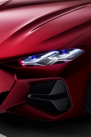 Headlight, hood, BMW Concept 4, 240x320 wallpaper
