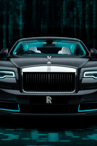 Luxurious, black car, Rolls-Royce Wraith, 2020, 240x320 wallpaper