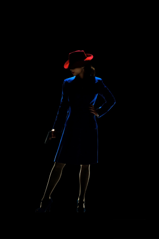 Hayley Atwell, Agent Carter, dark, silhouette, 240x320 wallpaper