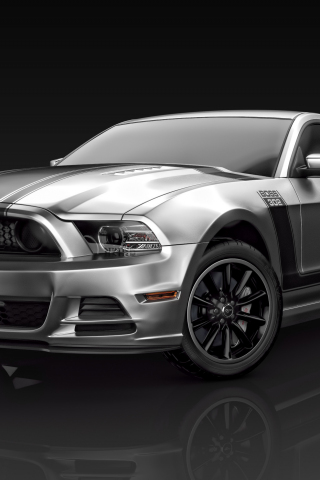 Silver, 2013 Ford Mustang Boss 302, front, 240x320 wallpaper