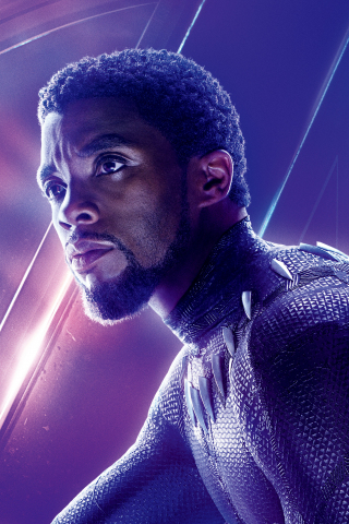 Chadwick Boseman, Black panther, Avengers: infinity war, movie, superhero, 240x320 wallpaper