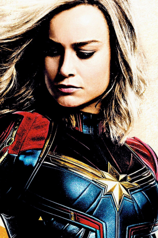 Movie, Captain Marvel, artwork, Brie Larson, 2019, 240x320 wallpaper