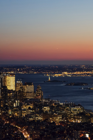 City, night, buildings, sky, new york, 240x320 wallpaper
