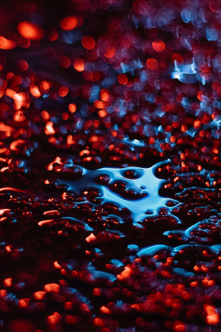 Blood-red, liquid, glare, bokeh, 240x320 wallpaper