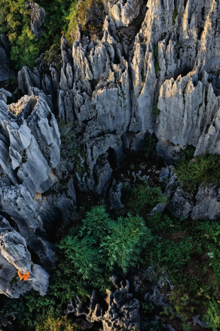 Stone forest, rocks, aerial view, nature, 240x320 wallpaper