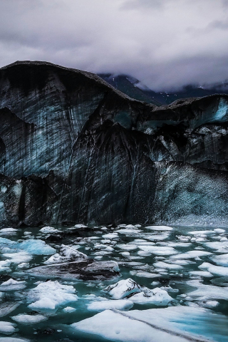 Floating snow, iceberg, glacier, nature, 240x320 wallpaper