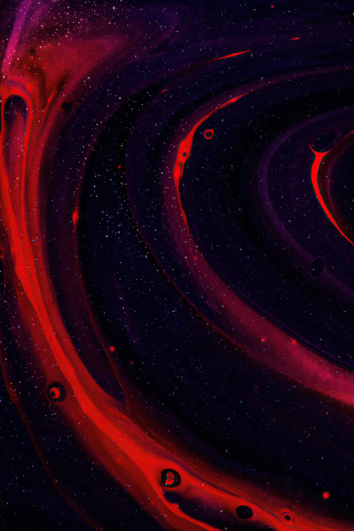 Dark, outer space, red rings, artwork, 240x320 wallpaper