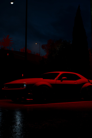 Dodge Challenger, Need for speed, red car, video game, 240x320 wallpaper