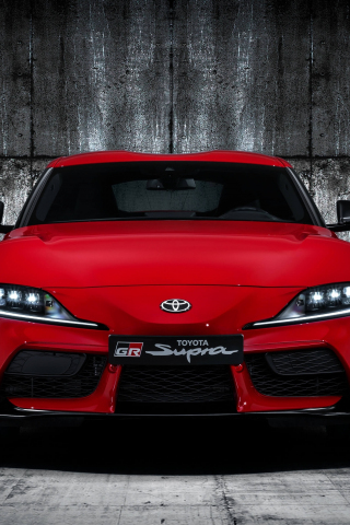 Red, sports car, 2019 Toyota GR Supra, 240x320 wallpaper