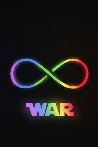 Infinity war, logo, neon, minimal, 240x320 wallpaper