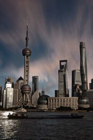 Shanghai, city, buildings, 240x320 wallpaper