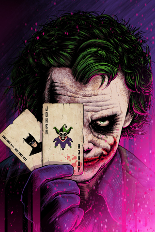 Joker, colorful art, my cards, 240x320 wallpaper