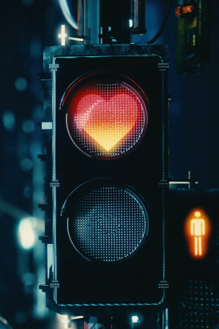 Traffic light, heart, signal, 240x320 wallpaper