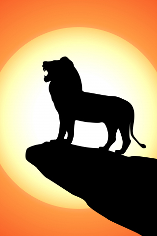 The Lion King, animation movie, silhouette, 240x320 wallpaper